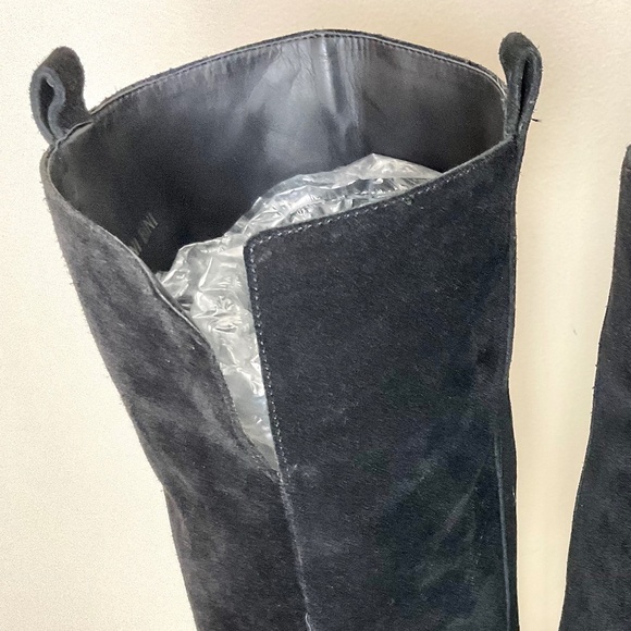 Gianni Bini Barrine Black Suede Side Zip Over the Knee Block Heel Boot size 8.5M - Picture 6 of 16